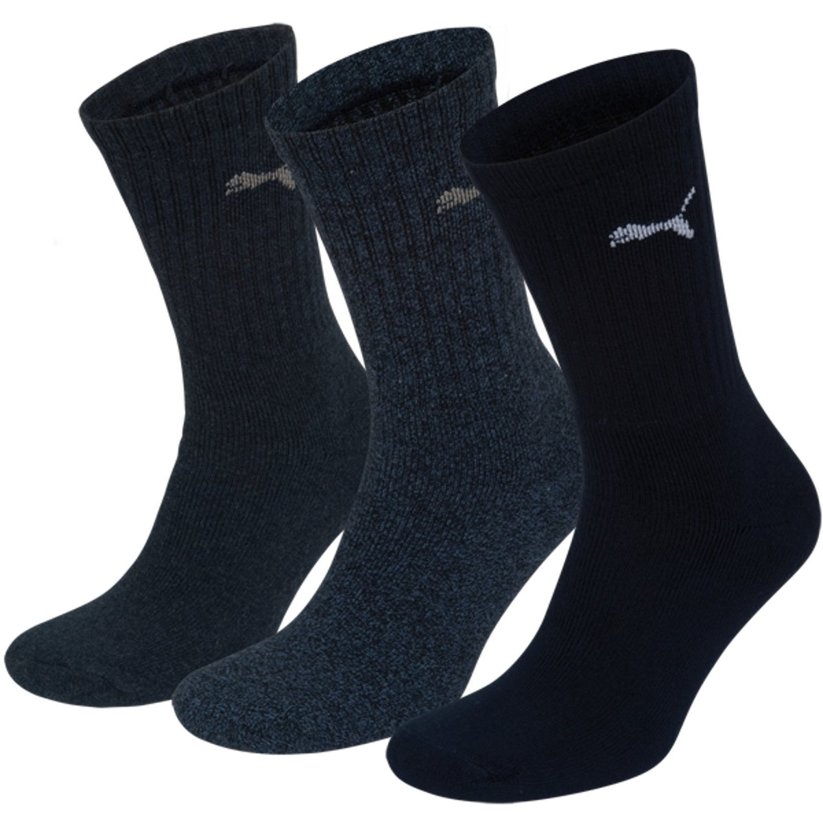 Puma Men's & Women's 3 Pair Sports Socks 13-15 Navy