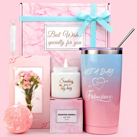 Gifts for Women,Birthday Gifts for Women,Unique Spa Relaxing Gift Basket Set for Best Friends Female Women Her Sister Mom Wife Girlfriend Personalized Tumbler Gifts for Women
