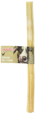 HOWLERS 25cm Pack of 20 Natural Rawhide Dog Chew Cigars | Rawhide Dog Chews Made From 100% Natura Hide | Dog Chews Long Lasting Natural Ingredients