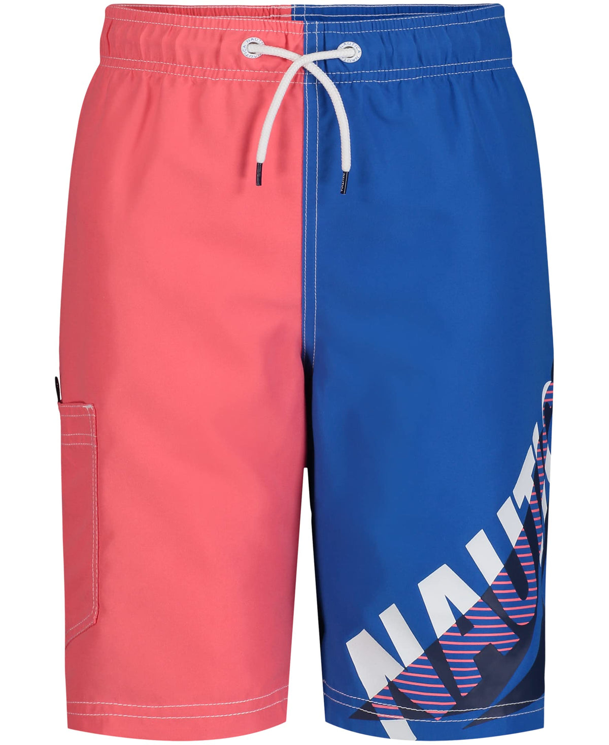 Nautica Boys' Swim Trunk with UPF 50+ Sun Protection, Tailwinds Teaberry, 10-12