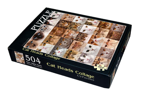 Cat Heads Collage 504 Piece Jigsaw Puzzle 16" X 20"