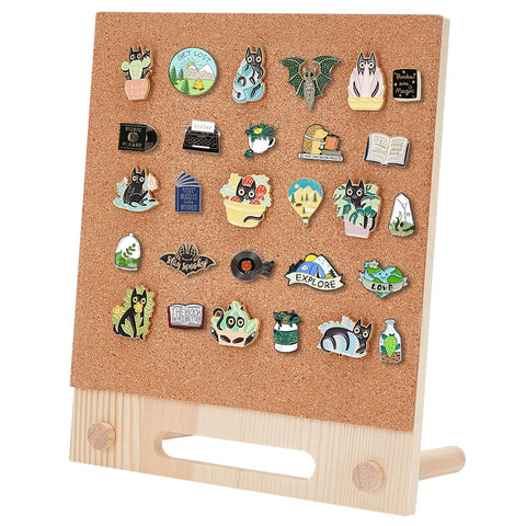 BENECREAT Pin Board Cork Board, 9.7x8.2inch Rectangle Bulletin Display Board Desktop Brooch Cork Display Stands for Brooch Pin Collection Display, Office Home and School Decor