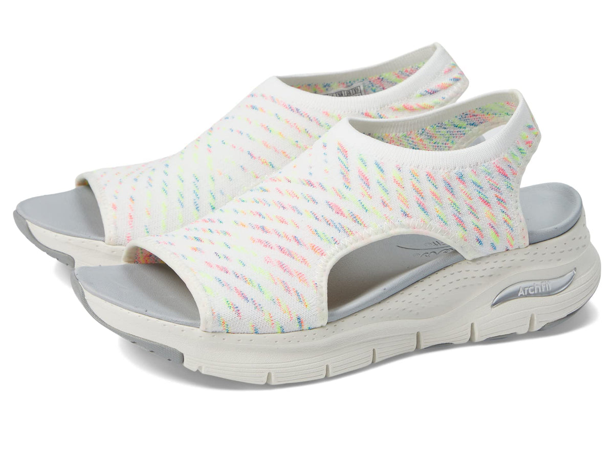 Skechers Women's Arch FIT-Catchy Wave, White Multi, 11
