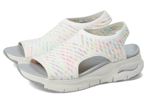 Skechers Women's Arch FIT-Catchy Wave, White Multi, 11