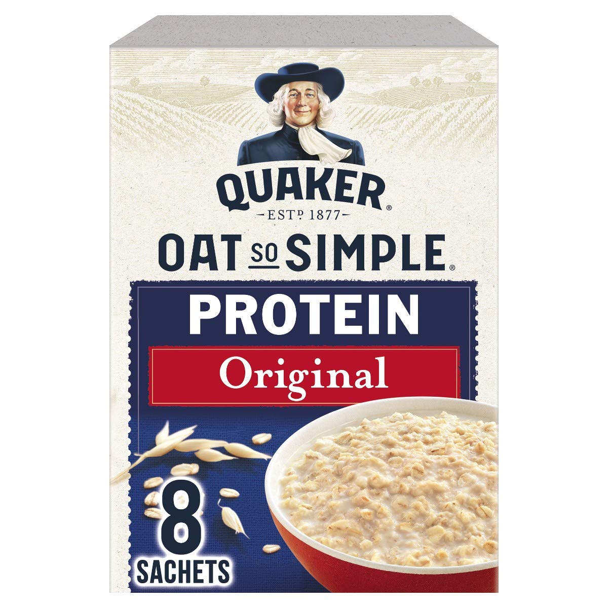 Quaker Oat So Simple Protein Original Porridge, 8 x 37.7 g