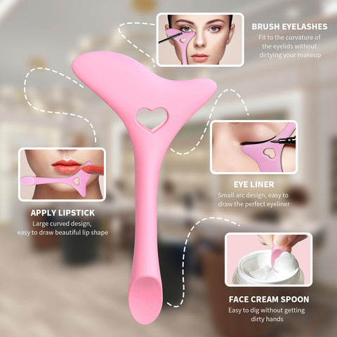 2pcs Eyeliner Stencils Multifunctional Eye Makeup Tool Silicone Winged Eyeliner Tool for Makeup Beginners for Eyeliner Eyelash Eyebrow Lip Line and Face Contour