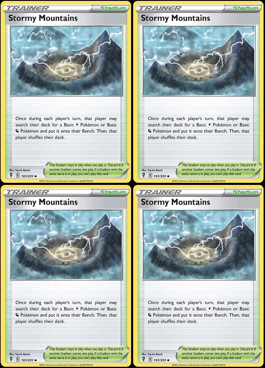 Stormy Mountains 161/203 - Evolving Skies - Pokemon Trainer Card Lot - Playset x4