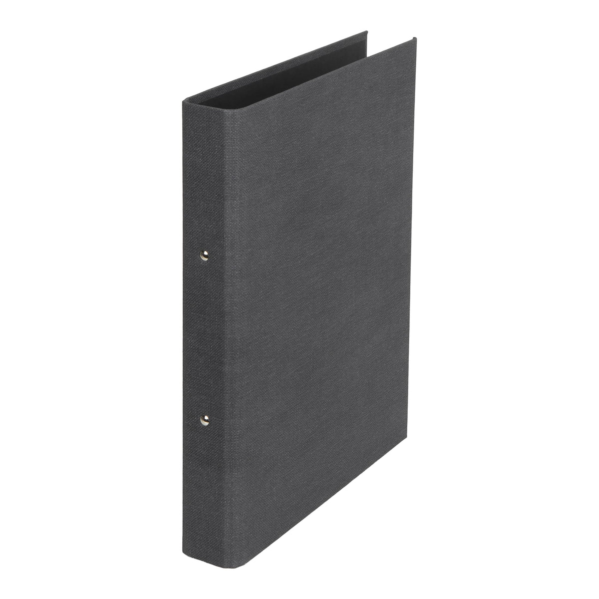 Bigso Box of Sweden Ring Binder - Narrow Fibreboard and Linen Effect Document Organiser - Document Holder for Papers, Transparent Pockets or Dividers - Black