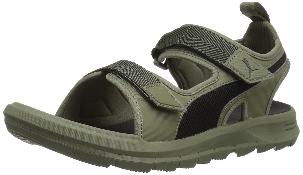 PUMA Men's Wild Sandal Plus Sneaker, Black-Barbados Cherry, 4 M US