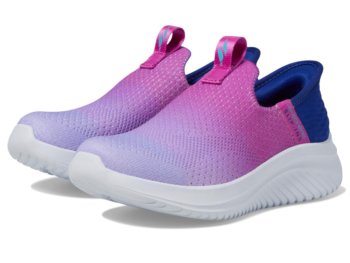 Skechers Girls Ultra Flex 3.0 Sneaker, Navy/Purple, 10.5 Little Kid