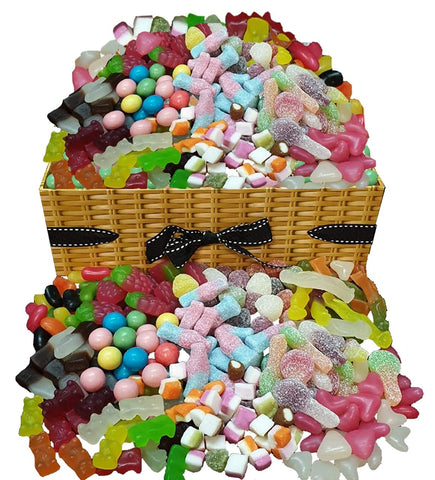 Retro Sweet Hamper 1.1KG Sweet Box With Favourite Candy Jelly Sweets, Cola Bottles, Fizzy Sweets And More