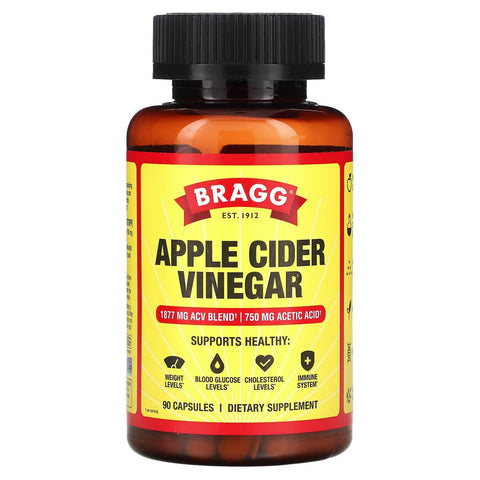 Bragg Apple Cider Vinegar Capsules - Vitamin D3 & Zinc - 750mg of Acetic Acid - Immune & Weight Management Support - Non-GMO, Vegan, Gluten Free, No Sugar (1)