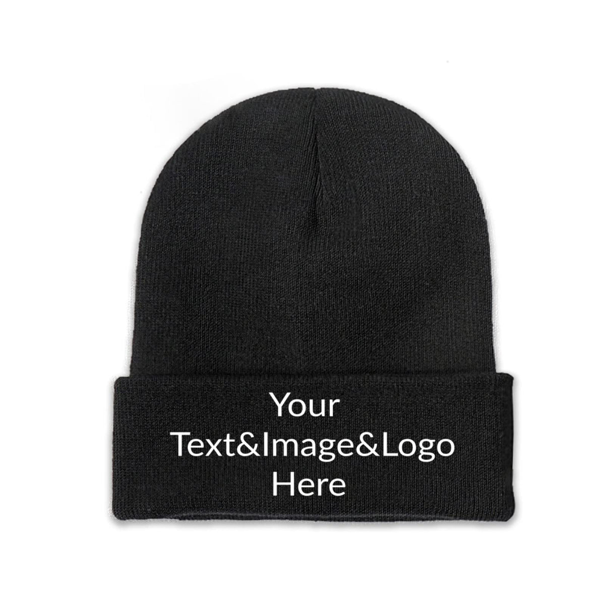 Customized Hat Slouch Black Beanie Your Text&Image&Logo Here Personalized Hat