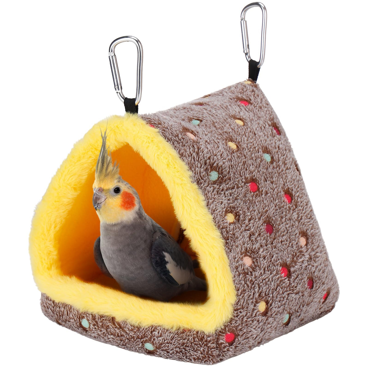MEWTOGO Winter Warm Bird Nest House, Fluffy Parrots Bird Bed for Cage, Hanging Hammock Plush Shed Hut Hideaway Hut for Parakeets Cockatiels Conures Lovebirds African Grey