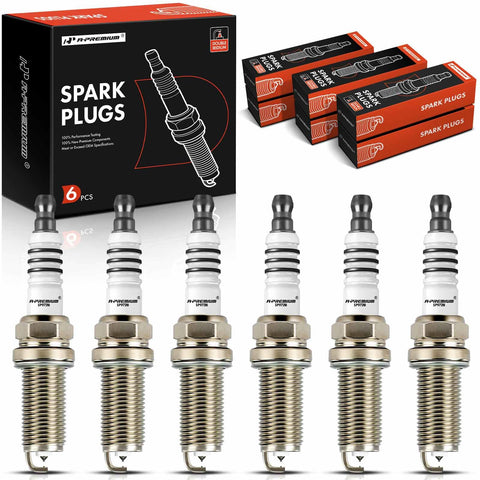 A-Premium Iridium Platinum Spark Plugs Compatible with Cadillac SRX 2010-2011 & Saab 9-5 2010-2011, 9-4X 2011-2011, 2.8L, Pack of 6
