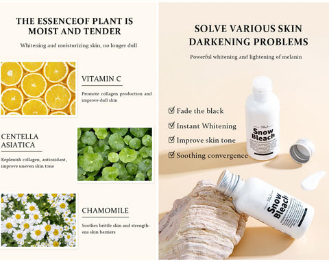 Snow Bleach Whitening Cream for Body,Vitamin C Skin Lightening Cream for Intimate Areas and Bleaching,Corrector Dark Spot Remover for Face,Body,Armpit,Underarm,Elbow,Inner Thigh-With Niacinamide