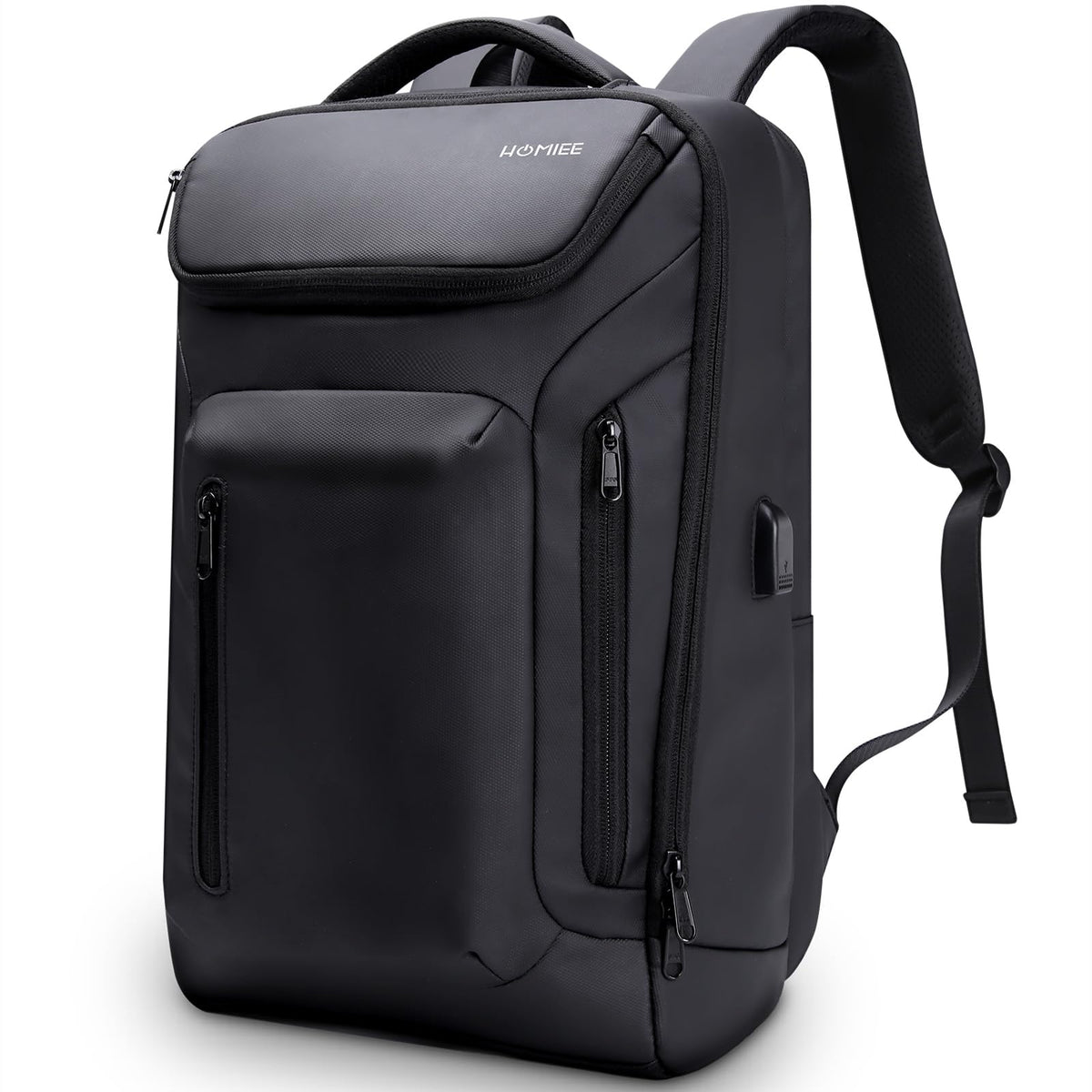 HOMIEE Business Smart Backpack, Waterproof 15.6 inch Laptop Backpack with USB Charging Port, Compact Laptop Bag Travel backpack Cabin Size for Office, Work, College School,Flight