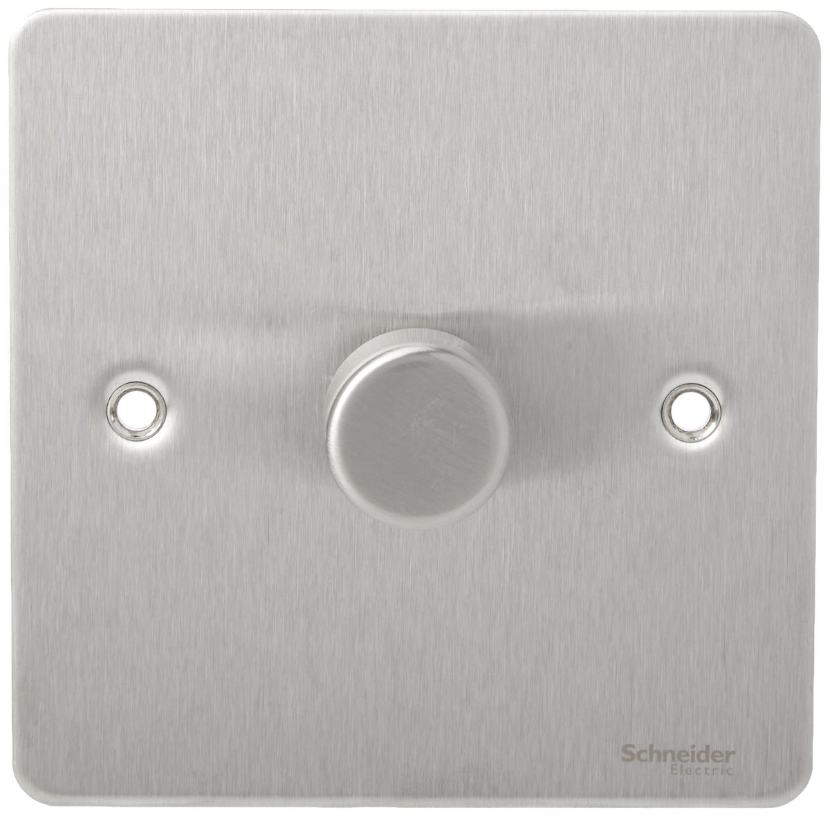 Schneider Electric Ultimate Flat Plate - Single 2 Way Dimmer Light Switch, Main & Low Voltage, 400W/VA, GU6212CSS, Stainless Steel
