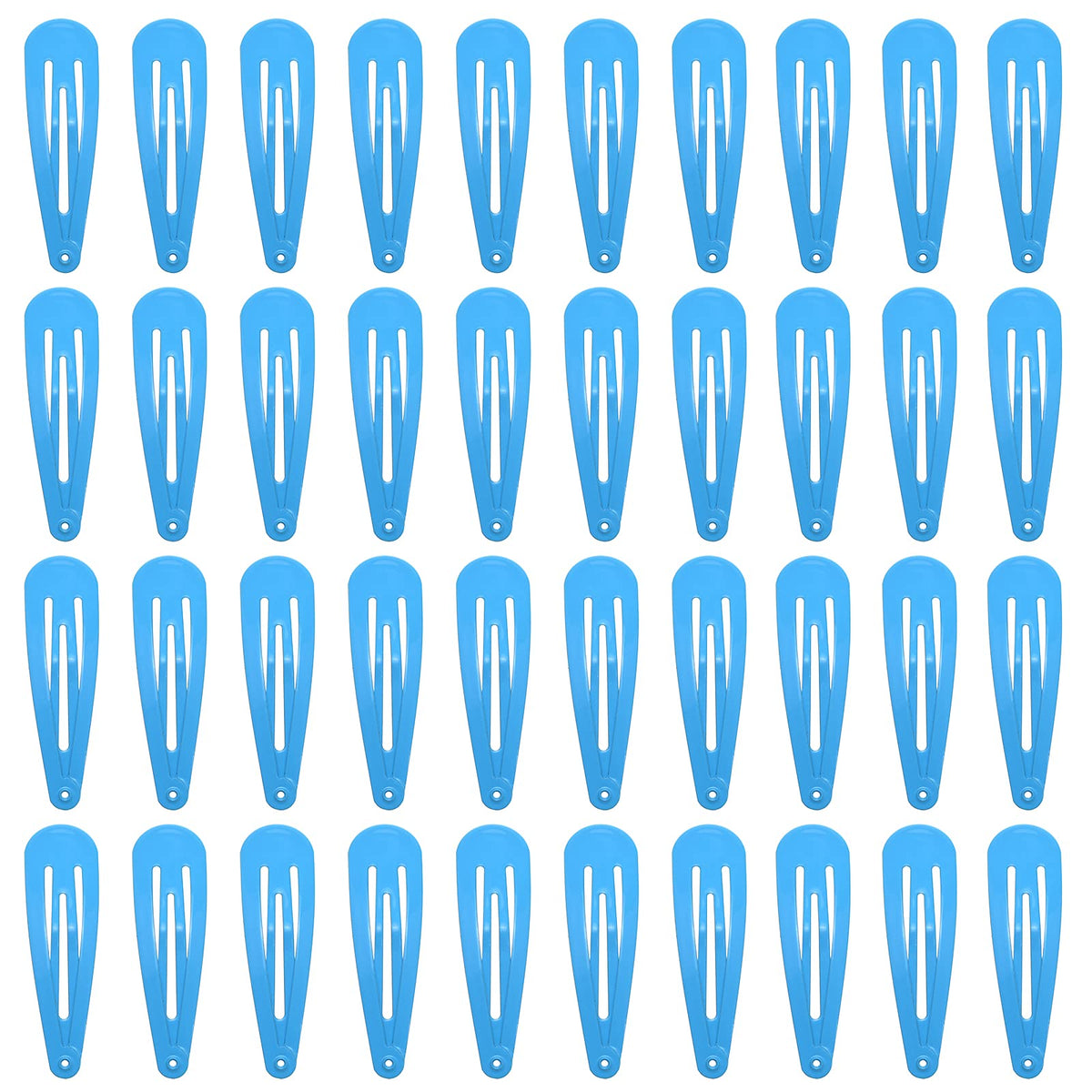 40 Counts Colorful Metal Snap Hair Clips 2 Inch Barrettes for Women Accessories (teal)