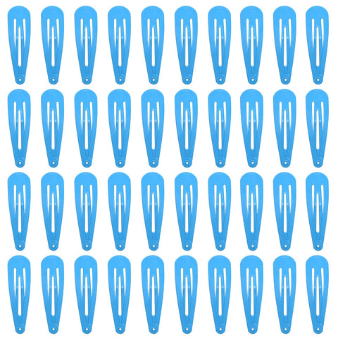 40 Counts Colorful Metal Snap Hair Clips 2 Inch Barrettes for Women Accessories (teal)