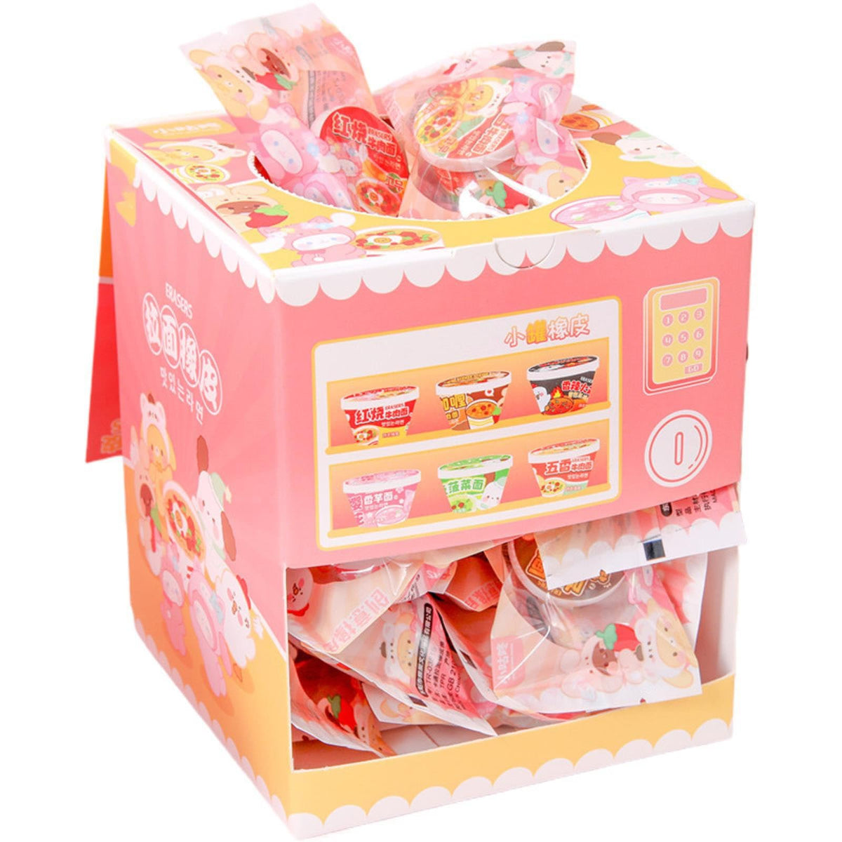 6pc Creative Children's Lamian Noodles Eraser Cartoon Funny Shape Eraser-Lamian Noodles eraser
