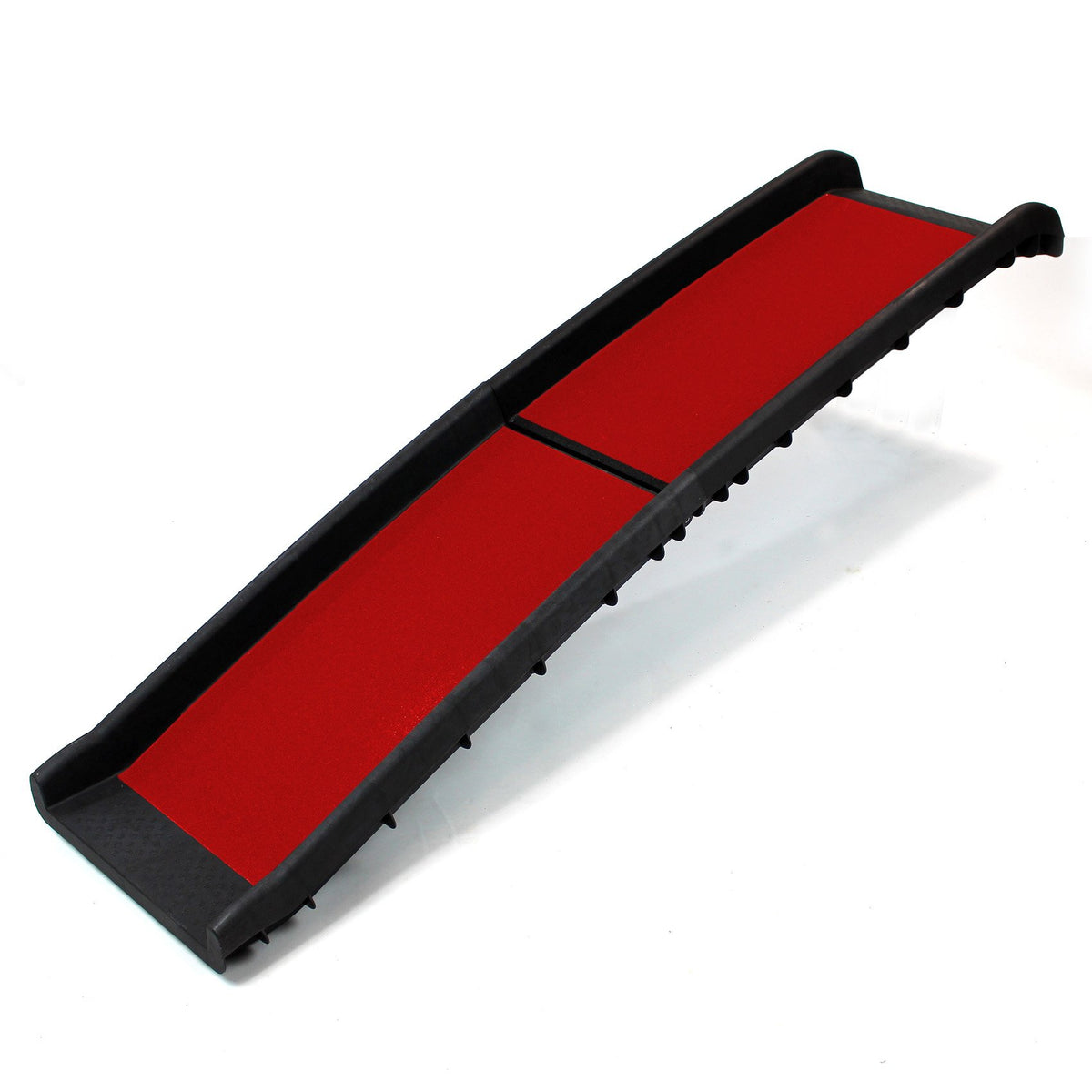 Pet Ramp for Dogs in Plastic, Folding Lightweight and Strong (Red)