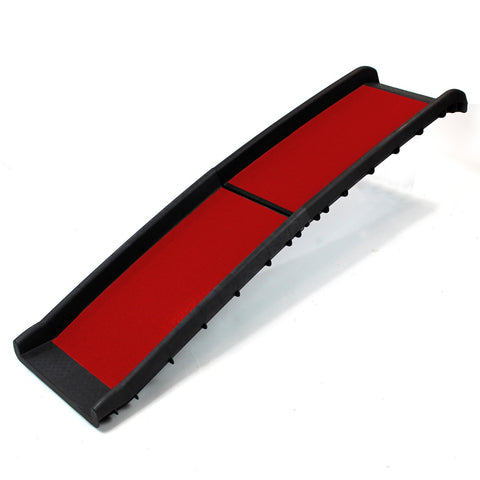 Pet Ramp for Dogs in Plastic, Folding Lightweight and Strong (Red)