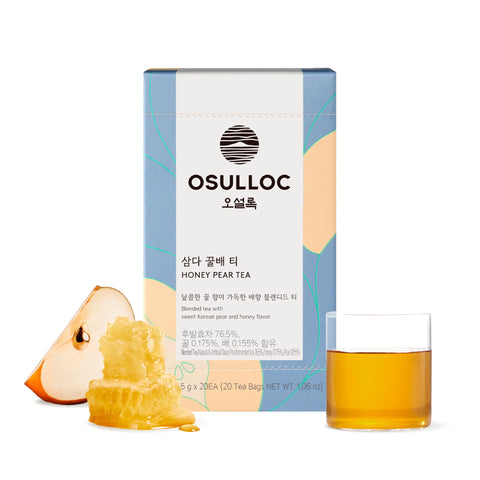 Osulloc Honey Pear Tea (Sweet Pear & Honey Flavor), Premium Blended Tea from Jeju, Tea Bag Series 20 count, 1.06 oz, 30g