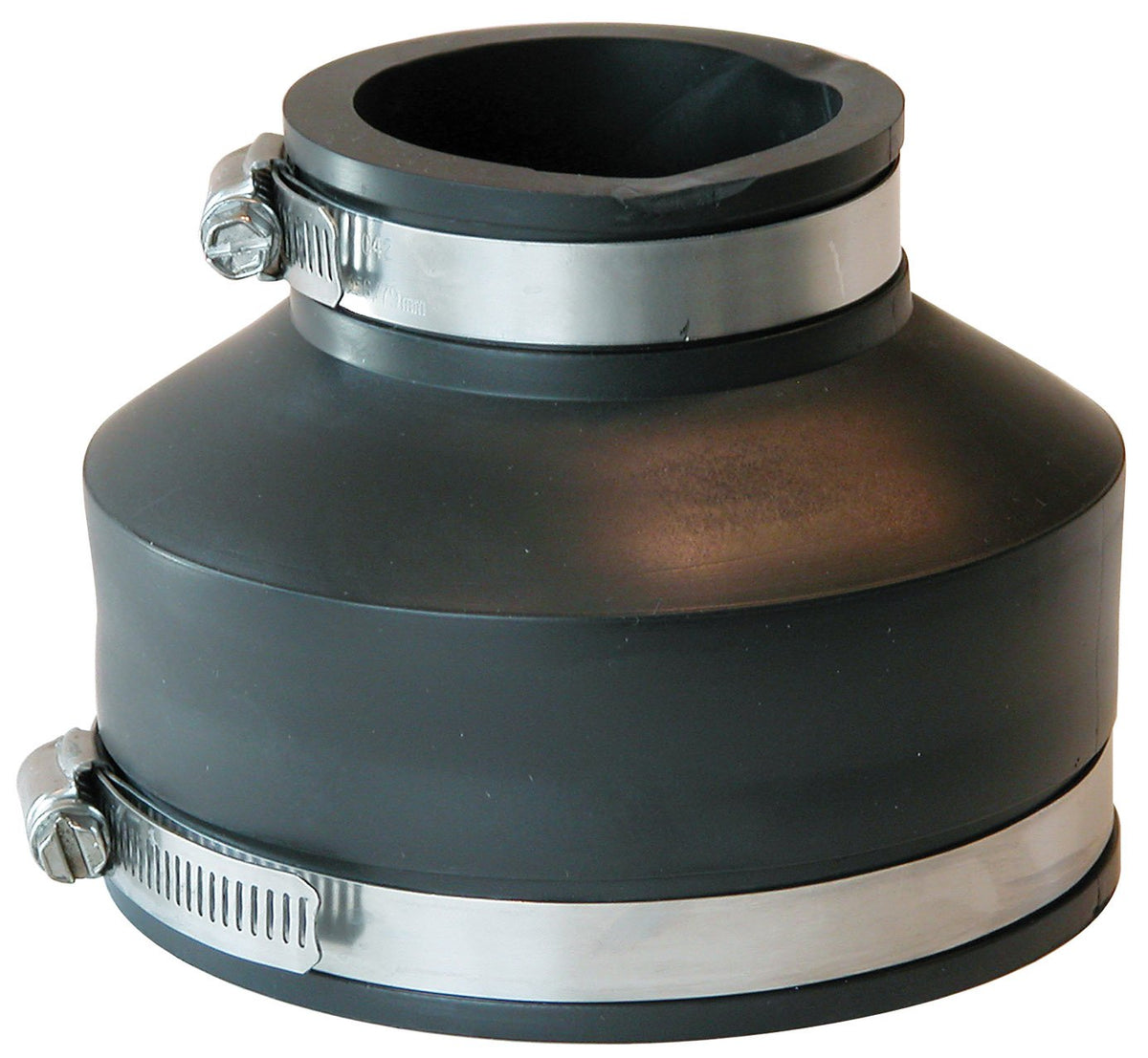 Fernco P1056-42 Flexible PVC Reducing Coupling, Connects 4" Pipe to 2", Black, 4 Inches x 2 Inches
