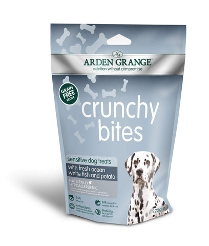 Arden Grange Crunchy Bites Sensitive - grain free - ocean white fish and potato Set of 10,225 g (Pack of 10)