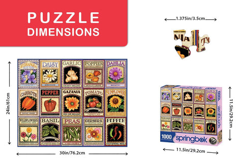 Springbok Puzzles - Garden Goodness - 1000 Piece Jigsaw Puzzle - Large 30 Inches by 24 Inches Puzzle - Made in USA - Unique Cut Interlocking Pieces