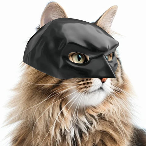BSITSSS New Black Cat Batman Mask, Fashion Batman Mask for Cat, Cool Cat Mask, Cat Masks Hat Accessories, Cat Cosplay Bat Costume Mask for Halloween Party Decoration (M)