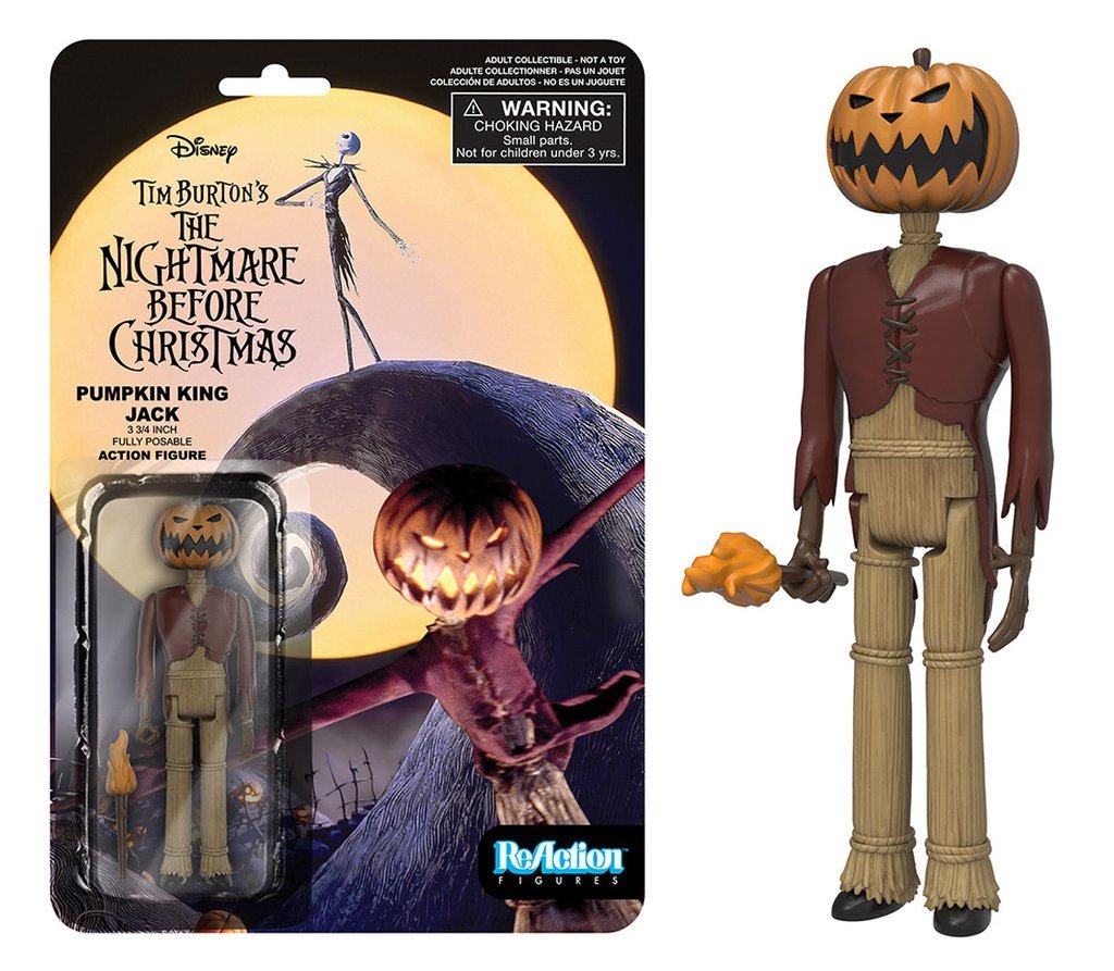 Funko Reaction The Nightmare Before Christmas Pumpkin King Jack Skellington Toy Figure