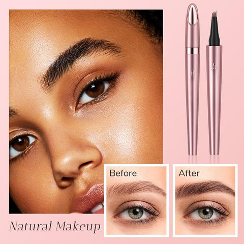 Generic 2024 New Magic Eyebrow Pencil - 4 Fork Tip 3D Waterproof Microblading Eyebrow Pencil Contouring Pen, Natural Long-Lasting Fine Stroke Microblading Eyebrow Pencil (Dark Brown)