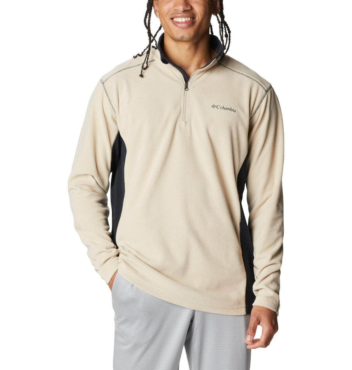 Columbia Mens Klamath Range 2 Half Zip Fleece Pull Over, Ancient Fossil/Black, S EU