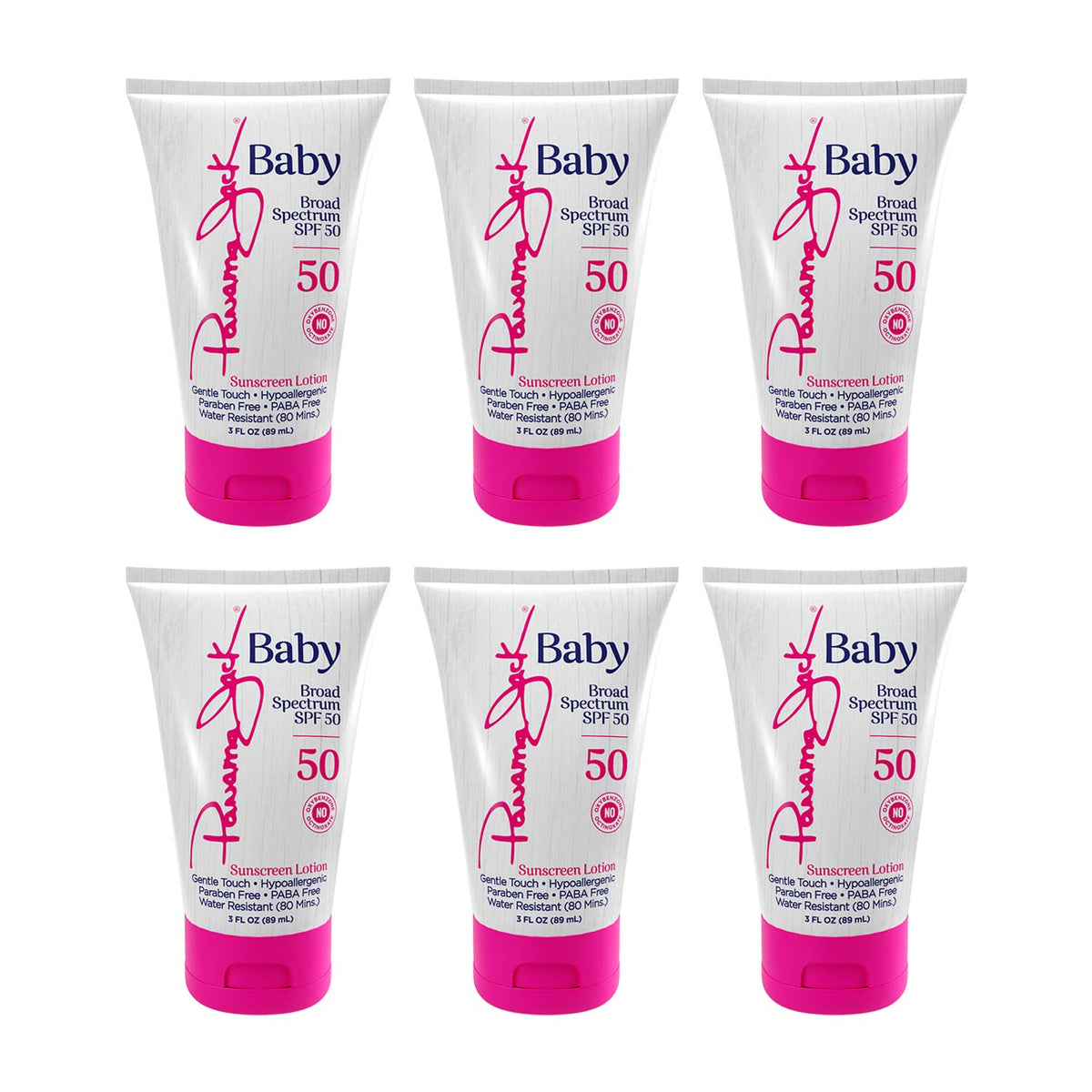 Panama Jack Baby Sunscreen Lotion - SPF 50, Broad Spectrum UVA/UVB Protection, Hypoallergenic, PABA, Paraben, Gluten & Cruelty Free, 3 FL OZ (Pack of 6)
