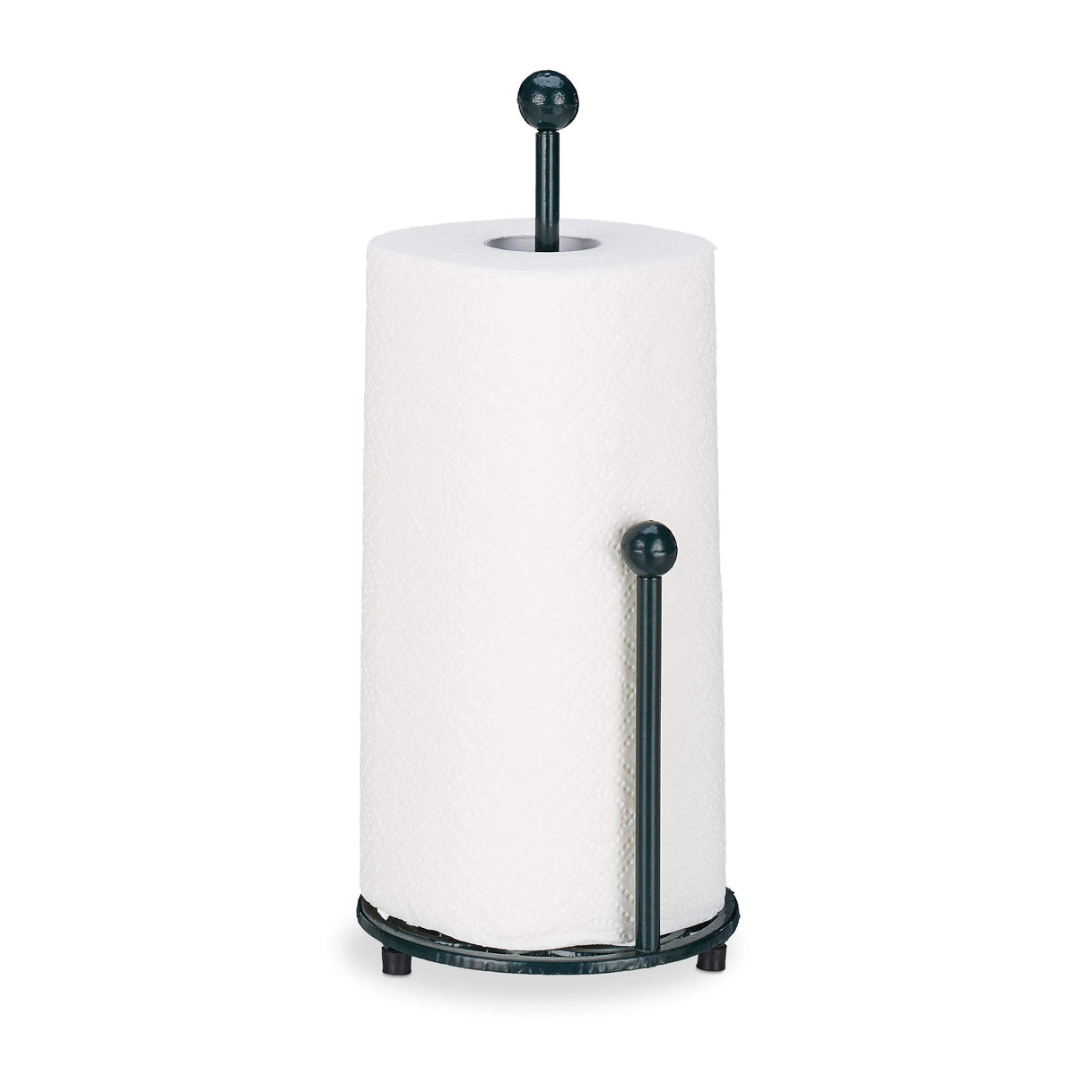 Relaxdays 10026418, Green Standing Kitchen Roll Dispenser, Paper Towel Holder, Vintage, Country Style, Cast Iron, Height: 33 cm