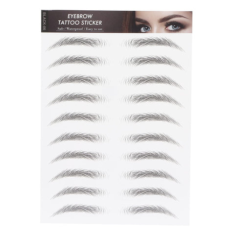 Eyebrow Sticker, Long Lasting Eyebrow Transfers Sticker Household Portable Women Eyebrow Tattoo Sticker Temporary Brow Tattoo Peel Off Grooming Shaping Eyebrow Sticker for Women and Girls(BLACK-06)