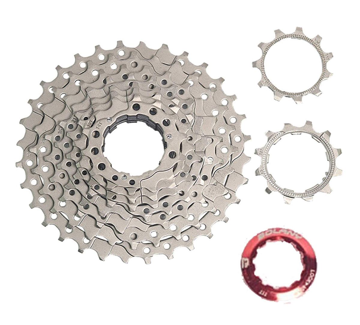 BOLANY 8-9-10-11-12 Speed Cassette 11-32T 11-36T 11-40T 11-42T 11-46T 11-50T 11-52T Wide Ratio MTB Bicycle Part Freewheel Sprocket (9 Speed 11-36T)