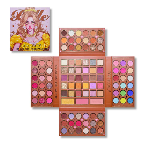 Diamond Queen Theme 105-Color Eyeshadow Palette, Exquisite Girls' Must-Have Item, Suitable For Various Occasions, Non-Pick Skin Tone, No Smudging Even In Water And Sweat?KEVIN&COCO