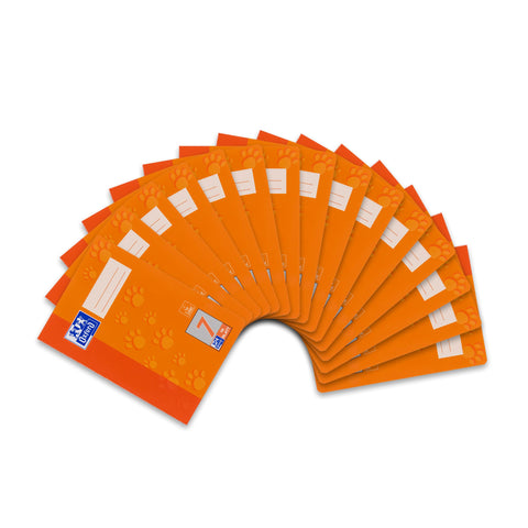 Oxford 100050409 Exercise Book A5 Line Style 7 Squared 7mm 16 Sheets 90 g/mÂ² Optic Paper Pack of 15 Orange