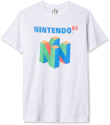Nintendo Men's N64 Logo T-Shirt, Small, White