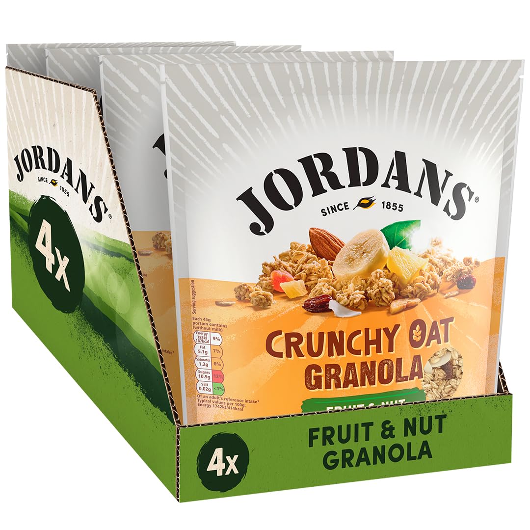 Jordans Granola Fruit and Nut | Breakfast Cereal | High Fibre | 4 PACKS of 750 g