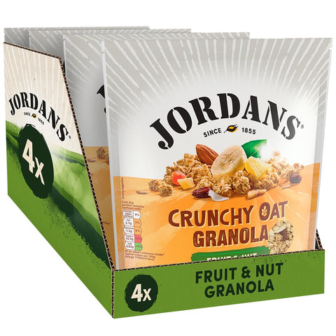 Jordans Granola Fruit and Nut | Breakfast Cereal | High Fibre | 4 PACKS of 750 g