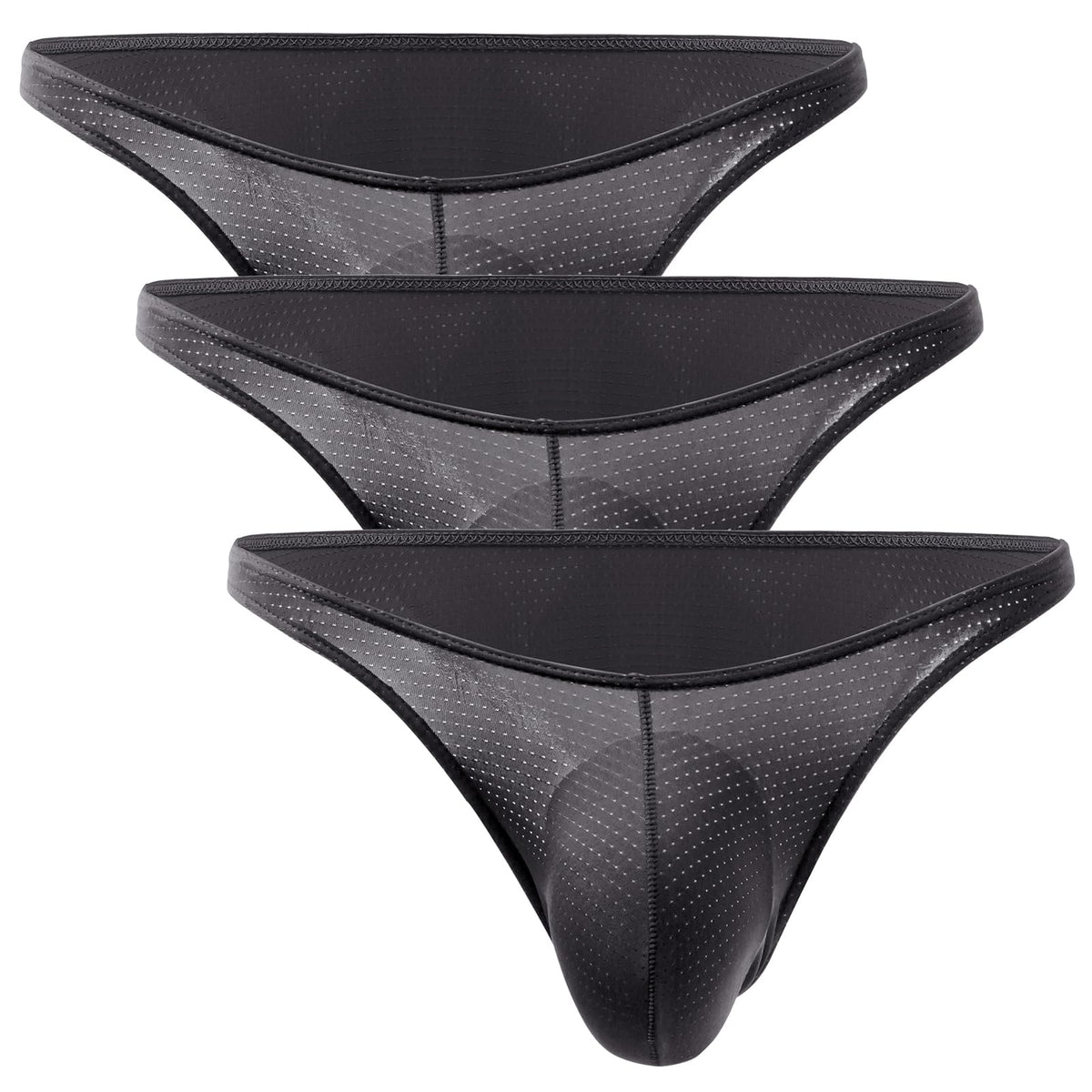 AIEOE Men's Underwear Briefs Mesh Underpants Multipack Soft Pouch Briefs 3 Pack Dark Grey L