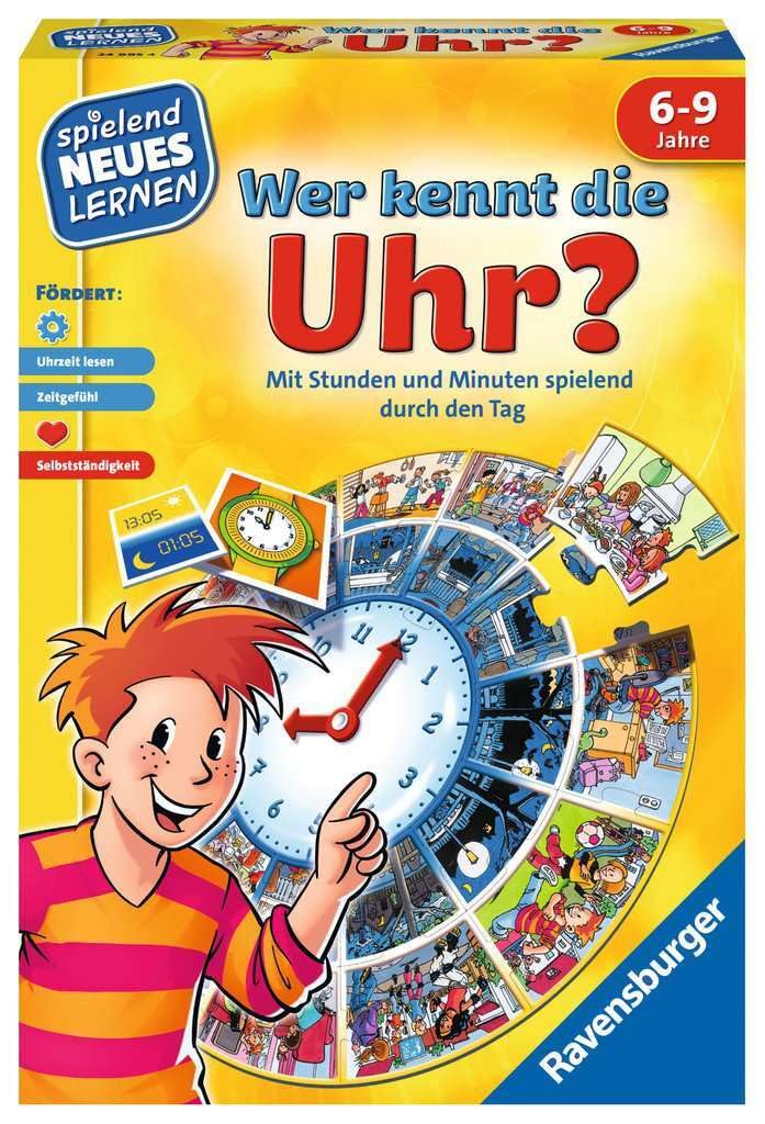 Ravensburger 24995 - Who knows the watch? - Play and Learn for Children, Educational Game for Children from 6-9 Years, Playing New Learning for 1-4 Players