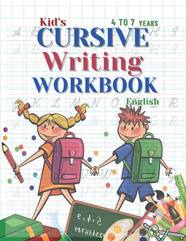 Cursive writing practice handwriting workbook book kid of less than 7 years old
