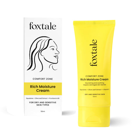 FoxTale Comfort Zone Moisturizer|With Squalene&Vitamin B5|Intense 72Hr Deep Moisturization|Softens Rough Patches On Elbow,Knee&Neck|Works On Xerosis And Flaky SkinSensitive Skin|Men&Women - 50 Ml