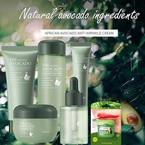 Skincare Gift Set Women - Avocado Skin Care Sets & Kits - Skincare Gifts For Teenage Girls - Pamper Gifts for Her with Cleanser-Toner-Face Serum-Eye Cream-Face Cream-Lip Balm(6PCS)