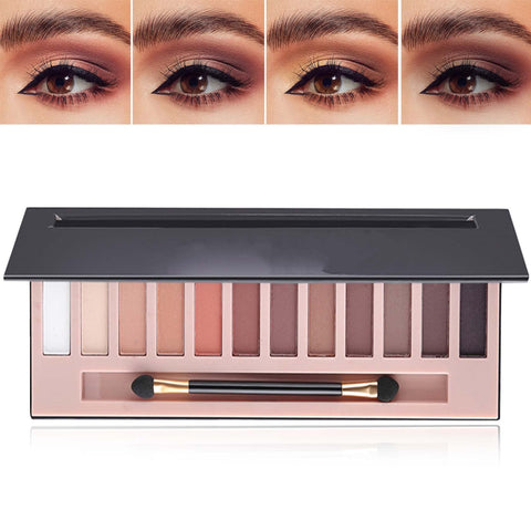 DuoZeng 12 Colors Naked Eyeshadow Palette,Nude Matte Eye Shadow Palette Makeup Natural Highly Pigmented Smokey Eyeshadow Palettes,Long-lasting Makeup Pallets for Women(Matte)
